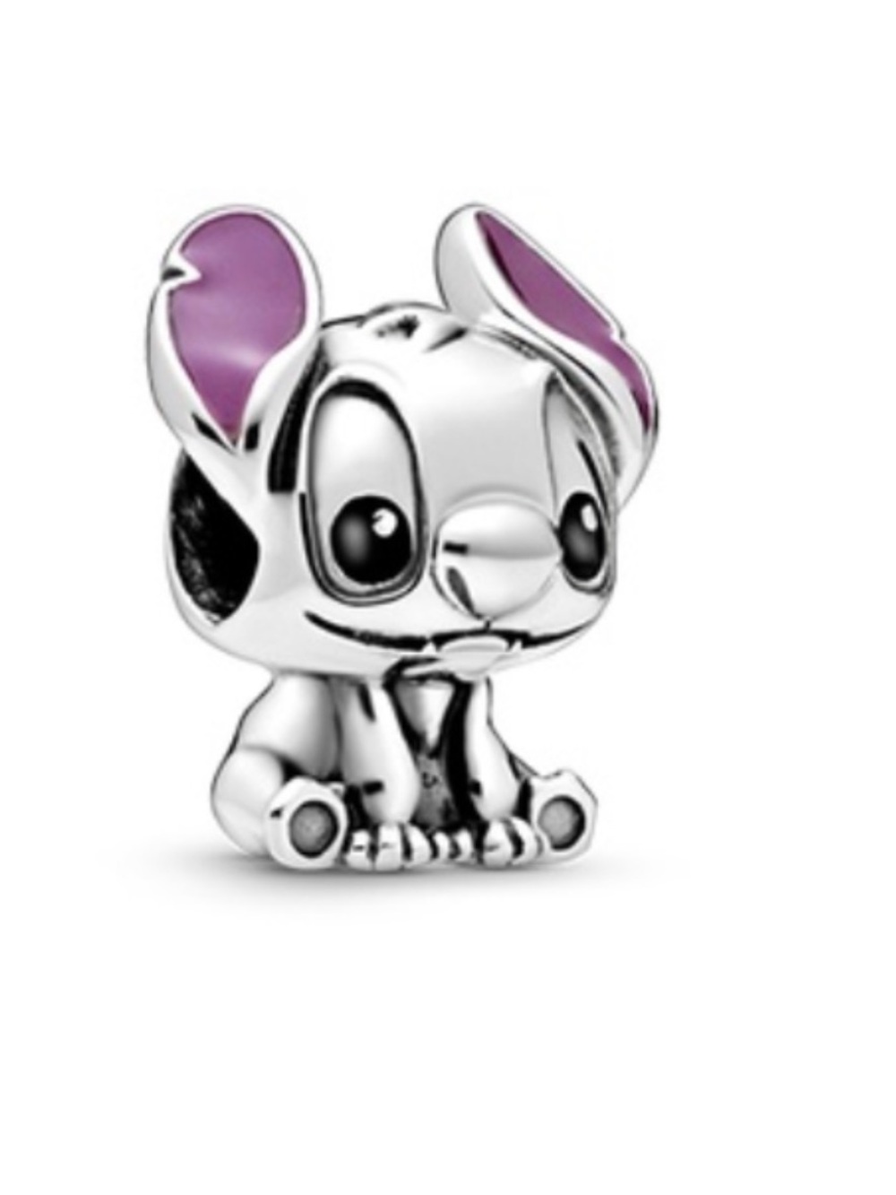 Pandora Silver Stitch Charm with Purple Enamel Ears